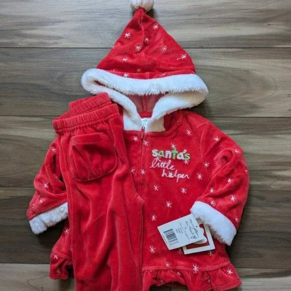 NWT Messages From The Heart Santa Little Helper Baby Red Dress Christmas… - Picture 3 of 5